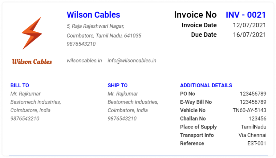 Invoice Format
